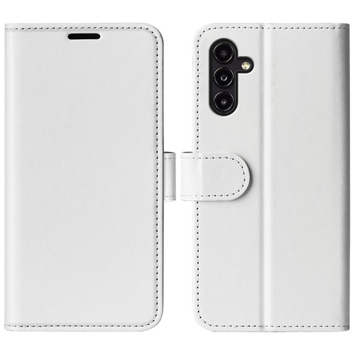 Samsung Galaxy A14 5G R64 Texture Horizontal Flip Leather Phone Case - White