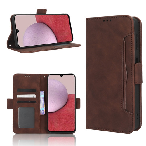 Samsung Galaxy A14 5G Skin Feel Calf Texture Card Slots Leather Phone Case - Brown