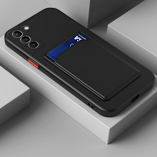 Samsung Galaxy A14 5G Skin Feel Card TPU Contrast Color Button Phone Case - Black