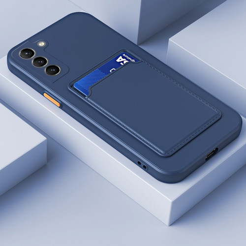 Samsung Galaxy A14 5G Skin Feel Card TPU Contrast Color Button Phone Case - Dark Blue
