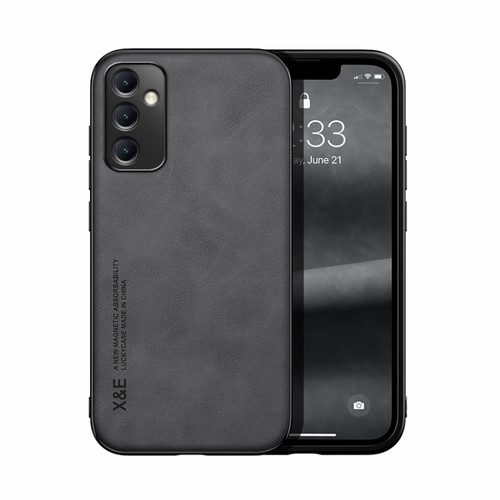 Samsung Galaxy A14 5G Skin Feel Magnetic Leather Back Phone Case - Dark Grey