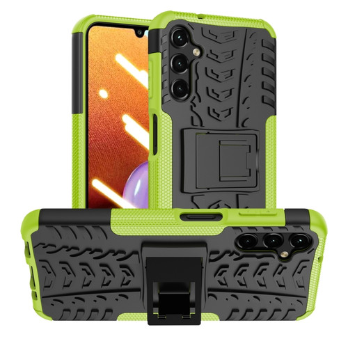 Samsung Galaxy A14 5G Tire Texture TPU + PC Phone Case with Holder - Green