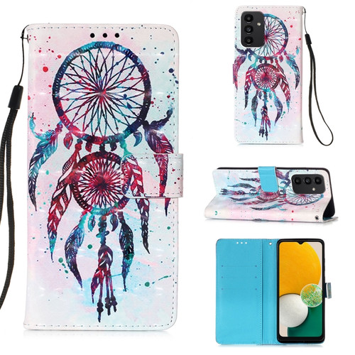 Samsung Galaxy A54 5G 3D Painting Horizontal Flip Leather Phone Case - Color Drop Wind Chimes