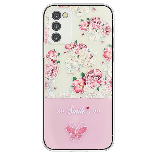 Samsung Galaxy A54 5G Bronzing Butterfly Flower TPU Phone Case - Peony