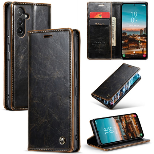 Samsung Galaxy A54 5G CaseMe 003 Crazy Horse Texture Leather Phone Case - Coffee