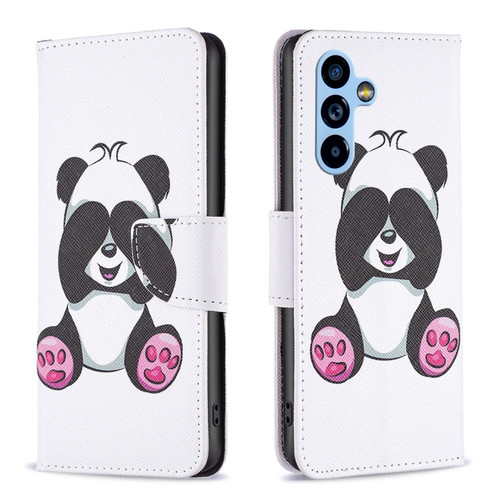 Samsung Galaxy A54 5G Colored Drawing Pattern Leather Phone Case - Panda