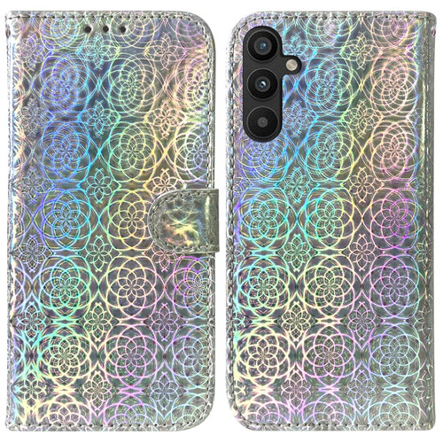 Samsung Galaxy A54 5G Colorful Magnetic Buckle Leather Phone Case - Silver