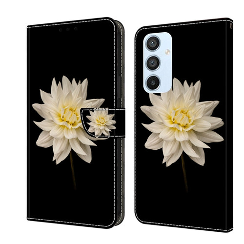 Samsung Galaxy A54 5G Crystal 3D Shockproof Protective Leather Phone Case - White Flower