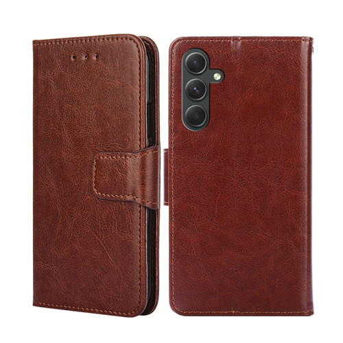 Samsung Galaxy A54 5G Crystal Texture Leather Phone Case - Brown