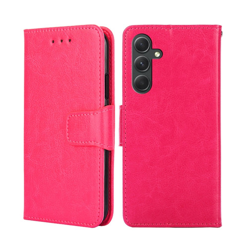 Samsung Galaxy A54 5G Crystal Texture Leather Phone Case - Rose Red