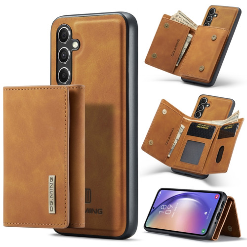 Samsung Galaxy A54 5G DG.MING M1 Series 3-Fold Multi Card Wallet + Magnetic Phone Case - Brown