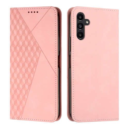 Samsung Galaxy A54 5G Diamond Splicing Skin Feel Magnetic Leather Phone Case - Rose Gold