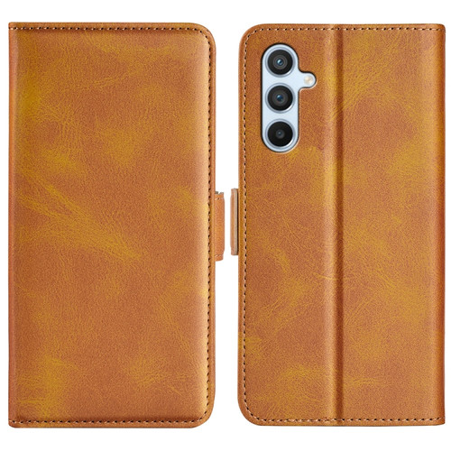 Samsung Galaxy A54 5G Dual-side Magnetic Buckle Horizontal Flip Leather Phone Case - Yellow
