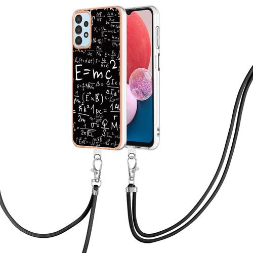 Samsung Galaxy A54 5G Electroplating Dual-side IMD Phone Case with Lanyard - Equation