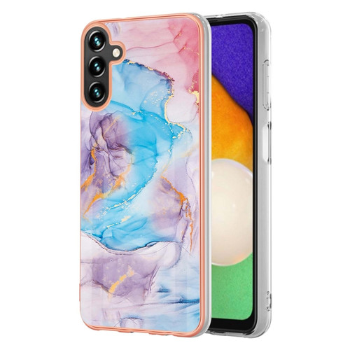 Samsung Galaxy A54 5G Electroplating IMD TPU Phone Case - Blue Marble