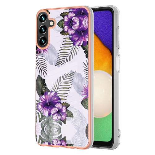 Samsung Galaxy A54 5G Electroplating IMD TPU Phone Case - Purple Flower