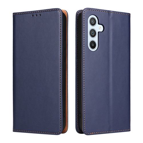 Samsung Galaxy A54 5G Fierre Shann PU Genuine Leather Texture Leather Phone Case - Blue