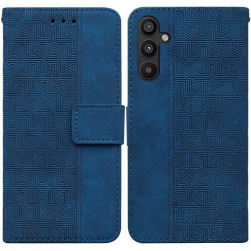 Samsung Galaxy A54 5G Geometric Embossed Flip Leather Phone Case - Blue
