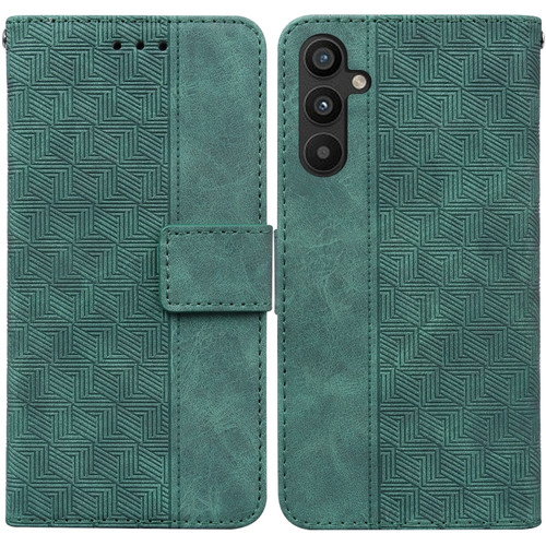 Samsung Galaxy A54 5G Geometric Embossed Flip Leather Phone Case - Green