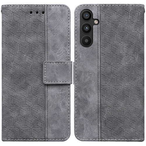 Samsung Galaxy A54 5G Geometric Embossed Flip Leather Phone Case - Grey