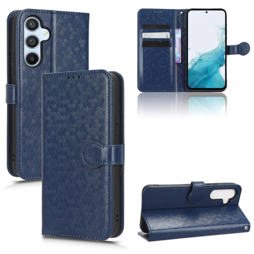 Samsung Galaxy A54 5G Honeycomb Dot Texture Leather Phone Case - Blue