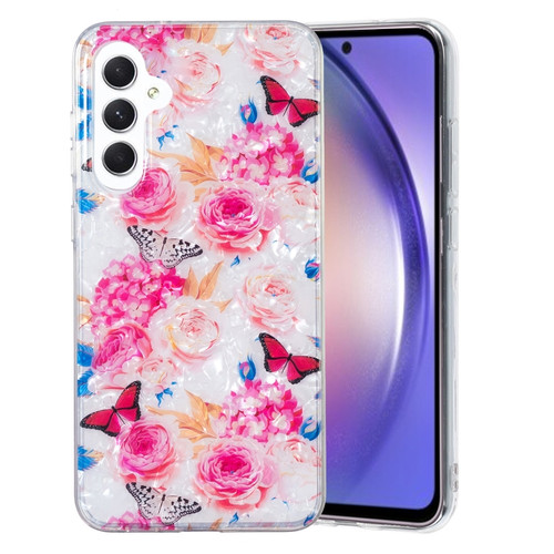 Samsung Galaxy A54 5G IMD Shell Pattern TPU Phone Case - Butterfly Flower