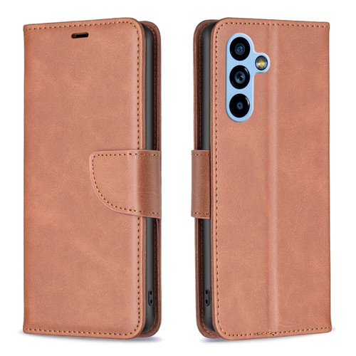Samsung Galaxy A54 5G Lambskin Texture Leather Phone Case - Brown