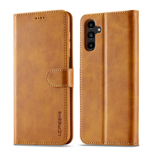 Samsung Galaxy A54 5G LC.IMEEKE Calf Texture Leather Phone Case - Yellow
