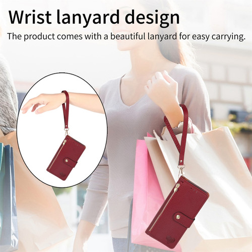 Samsung Cases - Galaxy A54 5G Cases Lanyard Leather Zipper Red
