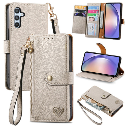 Samsung Cases - Galaxy A54 5G Cases Lanyard Leather Zipper Red