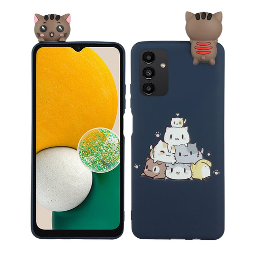 Samsung Galaxy A54 5G Shockproof Cartoon TPU Phone Case - Stacked Cats