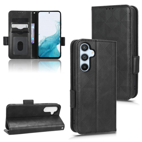 Samsung Galaxy A54 5G Symmetrical Triangle Leather Phone Case - Black