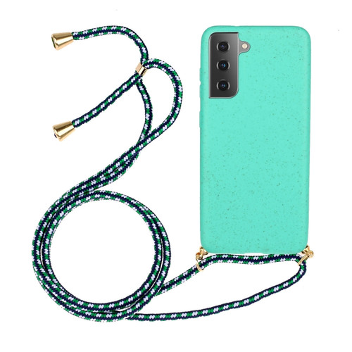 Samsung Galaxy A54 5G Wheat Straw Material + TPU Phone Case with Lanyard - Green