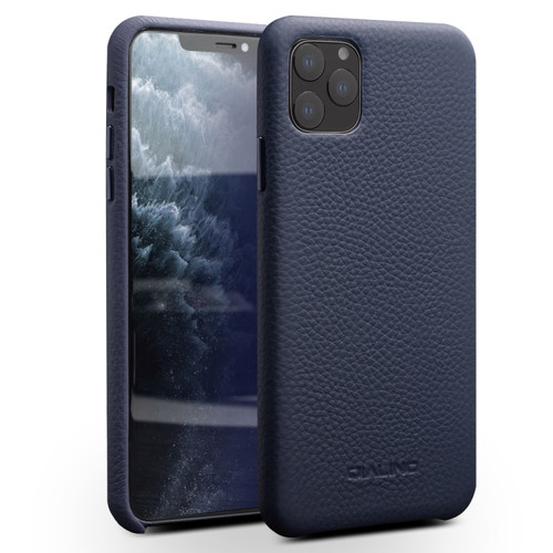 iPhone 11 Pro QIALINO Shockproof Top-grain Leather Protective Case - Royal Blue