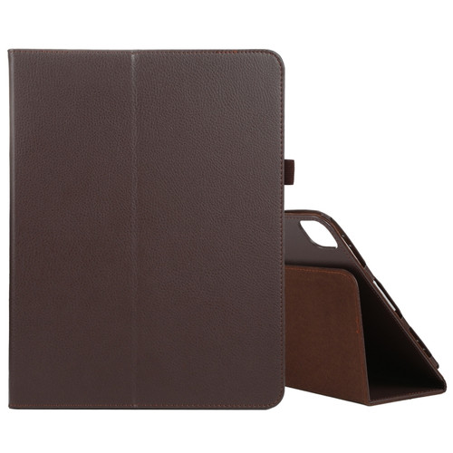 iPad Pro 12.9 2022 / 2021 / 2020 / 2018 Litchi Texture Solid Color Leather Tablet Case - Brown