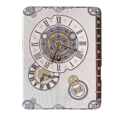 iPad Pro 12.9 2022 / 2021 / 2020 Painted Magnetic Split Leather Tablet Case - Time Clock