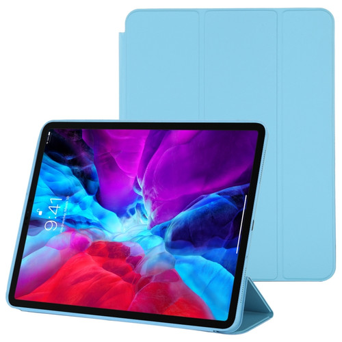 iPad Pro 12.9 inch  - 2020 / 2021 3-fold Horizontal Flip Smart Leather Tablet Case with Sleep / Wake-up Function & Holder - Blue