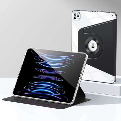 iPad Pro 12.9 2022 / 2021 / 2020 Magnetic Split Leather Smart Tablet Case - Black