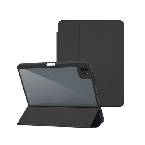 iPad Pro 12.9 2022 / 2021 Magnetic Split Leather Smart Tablet Case - Black