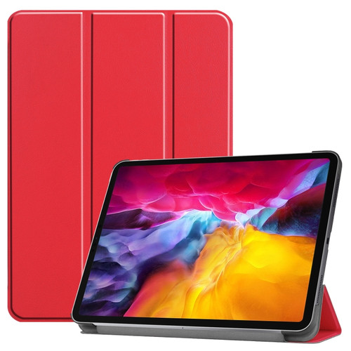 iPad Pro 11 2022 / 2021 / 2018 Custer Texture Leather Smart Tablet Case - Red