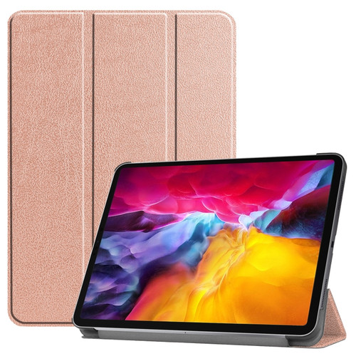 iPad Pro 11 2022 / 2021 / 2018 Custer Texture Leather Smart Tablet Case - Rose Gold