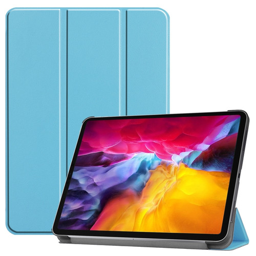 iPad Pro 11 2022 / 2021 / 2018 Custer Texture Leather Smart Tablet Case - Sky Blue