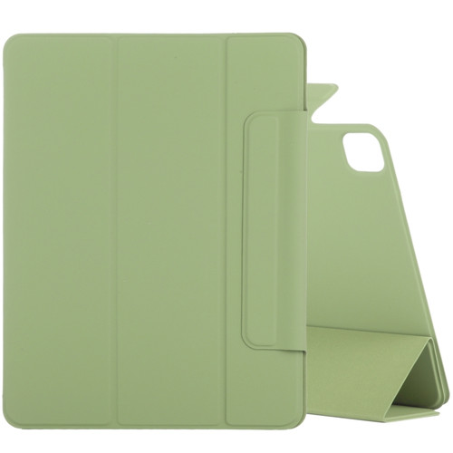 iPad Pro 11 2022 / 2021 / 2020 / 2018 / Air 2020 10.9 Horizontal Flip Ultra-thin Fixed Buckle Magnetic PU Leather Tablet Case With Three-folding Holder & Sleep / Wake-up Function - Grass Green