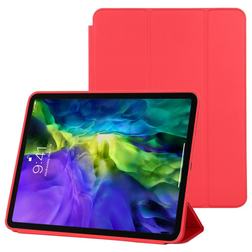 iPad Pro 11 2022 / 2021 / 2020 3-fold Horizontal Flip Smart Leather Tablet Case with Sleep / Wake-up Function & Holder - Red