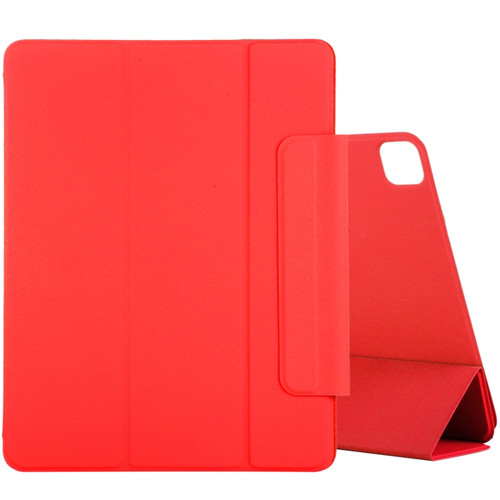 iPad Pro 11 2022 / 2021 / iPad Pro 11 inch 2020 / Pro 11 2018 / Air 2020 10.9 Horizontal Flip Ultra-thin Double-sided Clip Active Buckle Magnetic PU Leather Tablet Case With Three-folding Holder & Sleep / Wake-up Function - Red