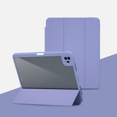 iPad Pro 11 2022 / 2021 Magnetic Split Leather Smart Tablet Case - Lavender Purple