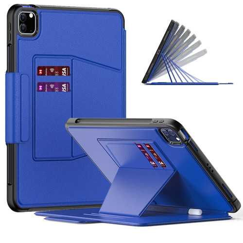iPad Pro 11 2022 / 2021 Smart B Magnetic Horizontal Flip Leather Tablet Case with 7-speed Bracket & Card Slots & Pen Slot & Sleep / Wake-up Function - Blue