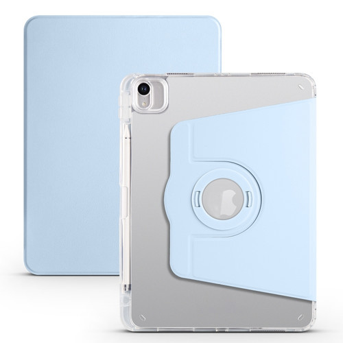 iPad Pro 11 2022 / Air 10.9 2022 Clear Acrylic 360 Rotation Detachable Leather Tablet Case - Ice Blue