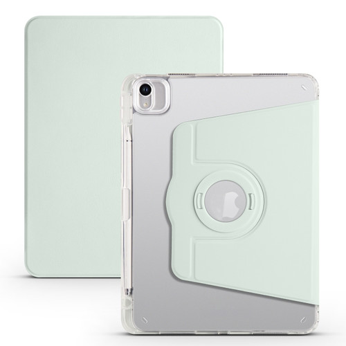 iPad Pro 11 2022 / Air 10.9 2022 Clear Acrylic 360 Rotation Detachable Leather Tablet Case - Light Green