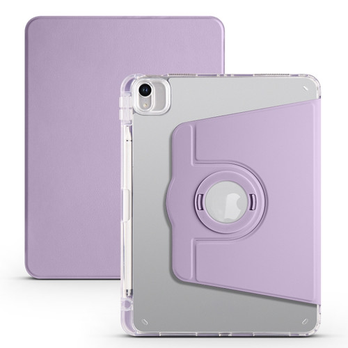 iPad Pro 11 2022 / Air 10.9 2022 Clear Acrylic 360 Rotation Detachable Leather Tablet Case - Light Purple